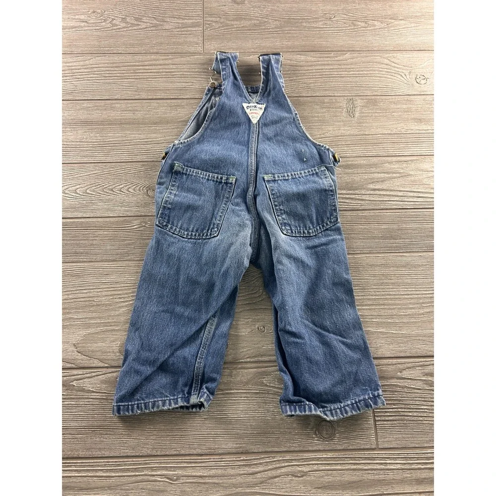 Vintage OSHKOSH B’Gosh Vestbak Toddler Blue Denim Jean Overalls